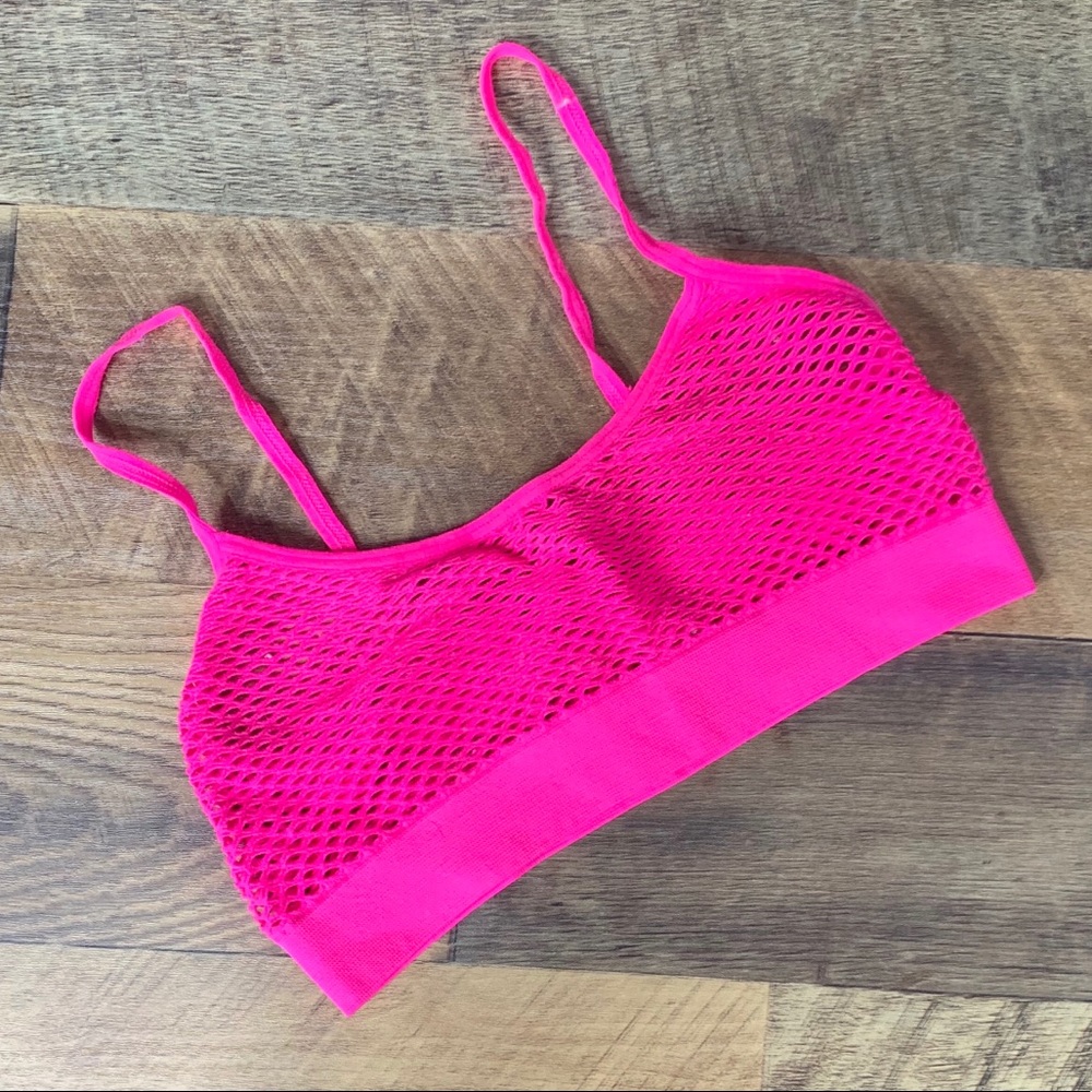 Hot pink see through bralette